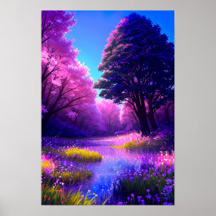 Poster Allure du marais violet