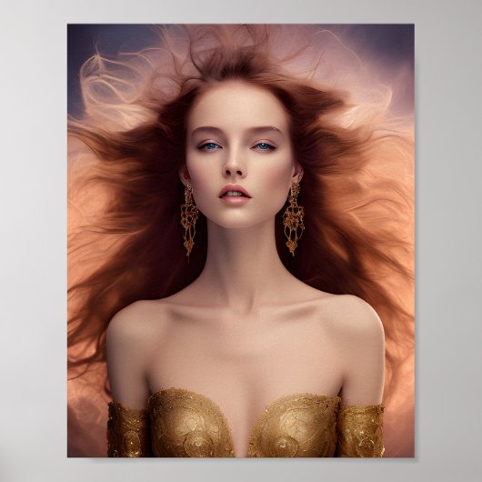 Poster Allure séduisante : Le Regard Bleu Enchantant (Devant)