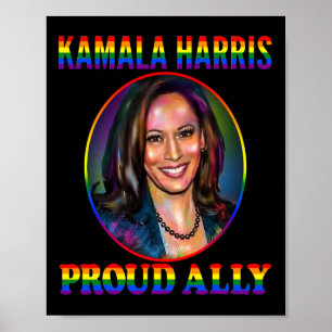 Poster Ally Kamala Harris Notre Vp Lgbt Gay pride Drapeau