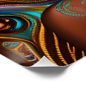 Poster Ally Queen Auburn Brown cheveux Noir Melanin Afro (Coin)