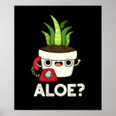 Poster Aloe Funny Plante Hello Pun Dark BG (Devant)