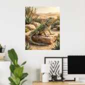 Poster Aloe Lizard Desert Sun (Bureau à domicile)