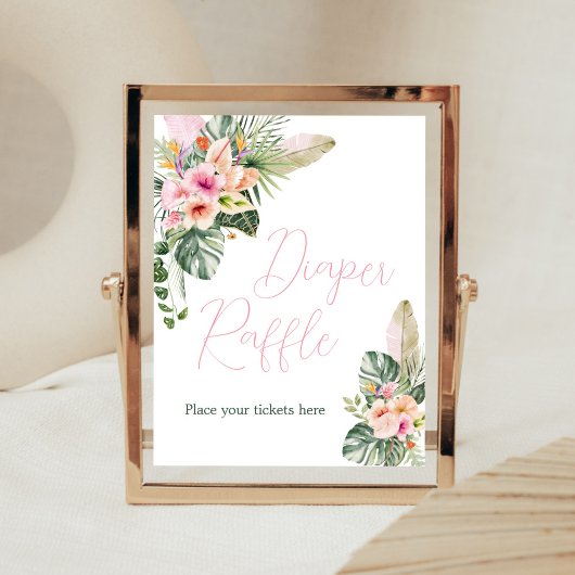 Poster Aloha Baby Baby shower Tropical Déchets Raffle