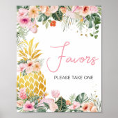 Poster Aloha Baby shower ananas Faveurs (Devant)
