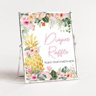Poster Aloha Baby shower ananas Raffle de couche