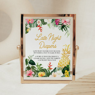 Poster Aloha Bébé Écriteau de Change de Couches Tardif po