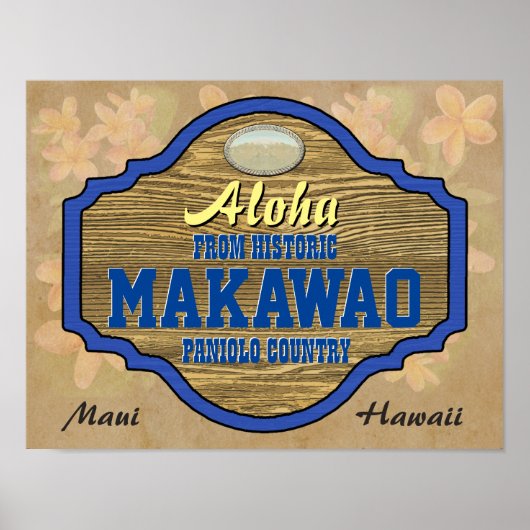 Poster Aloha de Makawao, Hawaii (Devant)