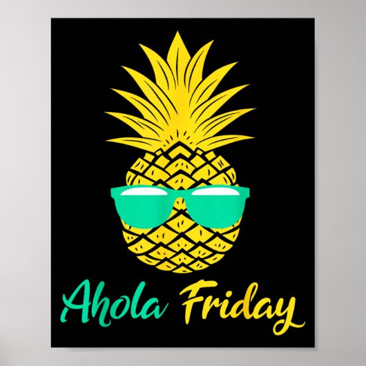 Poster Aloha Friday Pineapple Summer Fruit Pineapple (Devant)