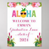 Poster Aloha Graduation Luau Classe De 2024 Bienvenue (Devant)