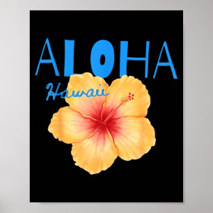 Poster Aloha hawaïen fleur tropicale plage vacances d'été