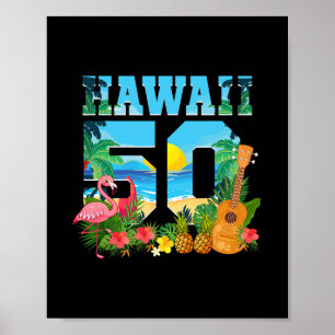 Poster Aloha Hawaii 50e anniversaire Hawaii Tropical Hawa