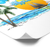 Poster Aloha Hawaii Coucher du soleil de voile (Coin)