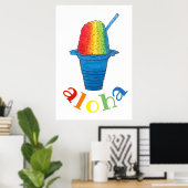 Poster ALOHA Hawaii Hawaii rasage arc-en-ciel rasé glace  (Bureau à domicile)
