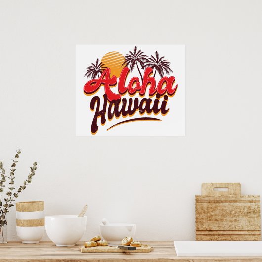 Poster Aloha Hawaii Palm Tree (Cuisine)