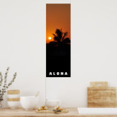 Poster Aloha Hawaii Palm Trees Tropiques Coucher de solei (Cuisine)