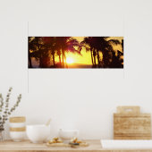 Poster Aloha Hawaii Palm Trees Tropiques Coucher de solei (Cuisine)
