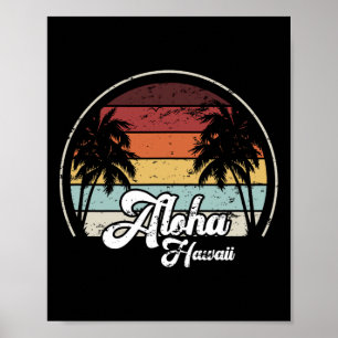 Poster Aloha Hawaii Palms Cool Été Décontracté Plage Vaca