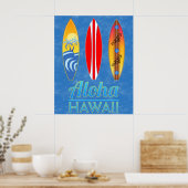 Poster Aloha Hawaii Surf boards (Cuisine)