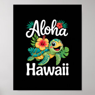 Poster Aloha Hawaii Tortue Île Hawaïenne Enfants Hommes F