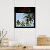 Poster Aloha Hawaiian Palm Trees Tropical Travel (Cuisine)