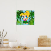 Poster Aloha Honeys Hawaiian Blond Hula Girl (Cuisine)