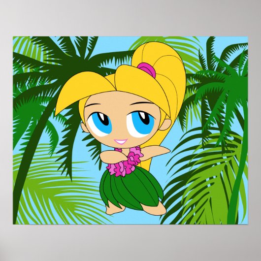 Poster Aloha Honeys Hawaiian Blond Hula Girl (Devant)