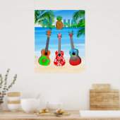 Poster Aloha Island Ukuleles (Cuisine)