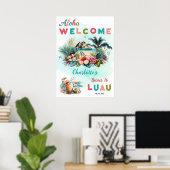 Poster Aloha Luau Tropical Island Beach Sweet 16 Party (Bureau à domicile)