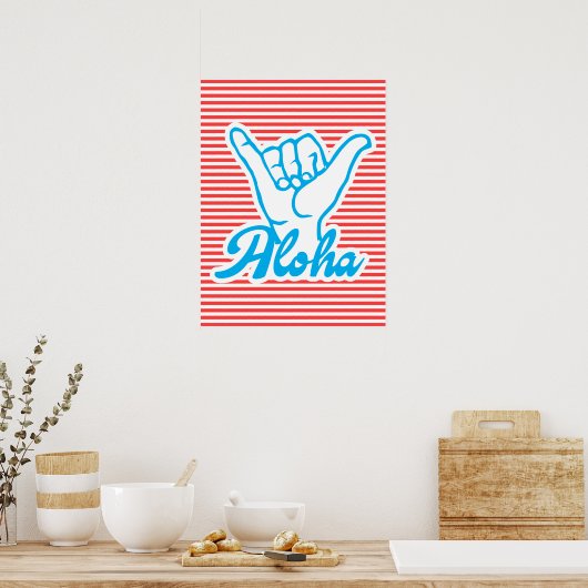 Poster Aloha, Main de Shaka (Cuisine)