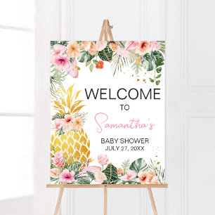 Poster Aloha Pineapple Baby shower Bienvenue