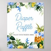 Poster Aloha Pineapple Baby Shower Diaper Raffle Sign (Devant)