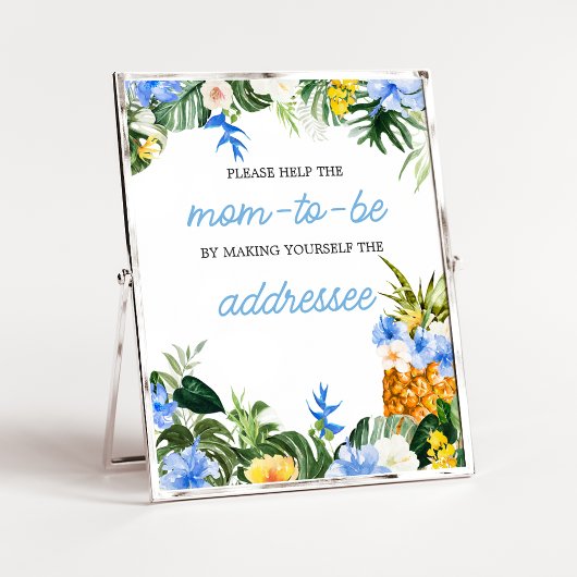 Poster Aloha Pineapple Baby Shower Envelope Station Sign