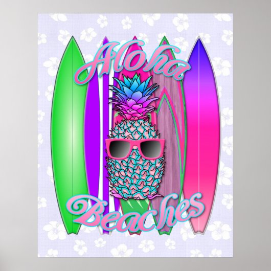 Poster Aloha Plages Ananas (Devant)