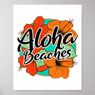 Poster Aloha Plages Tropical Hawaii Fleurs Hawaii Île Haw