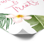 Poster Aloha Tropical Floral Anniversaire Douceurs et Tra (Coin)