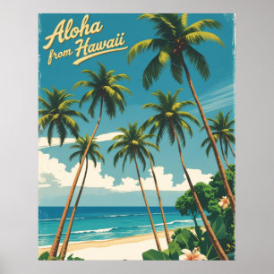 Poster Aloha Voyage Hawaïen De Style vintage De Hawaii