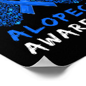 Poster Alopecia Areata Awareness Mois Bleu Ruban (Coin)