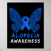 Poster Alopecia Areata Awareness Mois Bleu Ruban (Devant)
