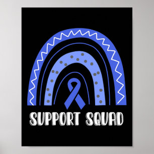 Poster Alopecia Areata Awareness Rainbow Ribbon Support S