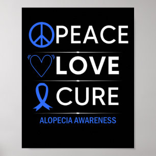 Poster Alopecia Areata Sensibilisation Paix Amour Cure Ch