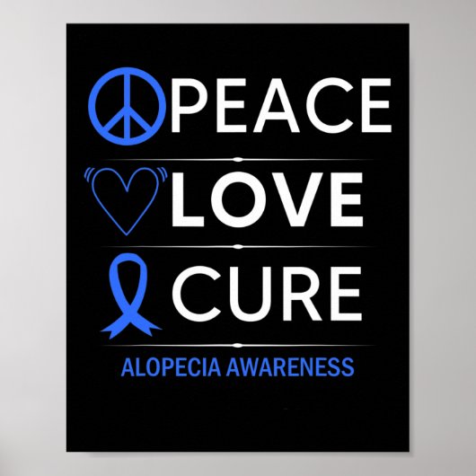 Poster Alopecia Areata Sensibilisation Paix Amour Cure Ch (Devant)