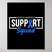 Poster Alopecia Awareness Support Squad I Wear Blue Ribbo (Devant)