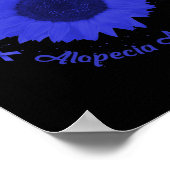 Poster Alopecia Sensibilisation Bleu foncé Ruban Perte de (Coin)