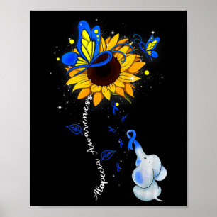 Poster Alopécie Sensibilisation Tournesol Eléphant Hommes