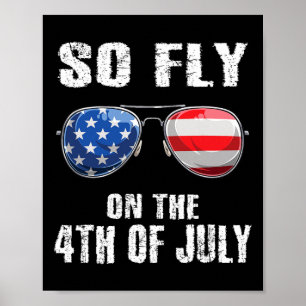 Poster Alors 4 juillet Drapeau Américain Sungles Garçons