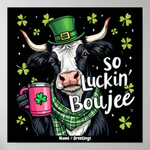 Poster Alors Chanceux Boujee Rétro St. Patrick's Day