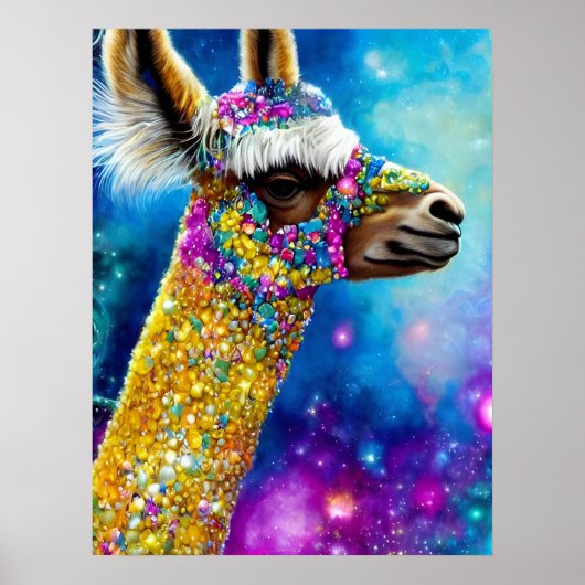 Poster Alpaca coloré (Devant)