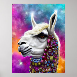 Poster Alpaca coloré