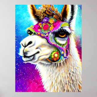 Poster Alpaca cosmique