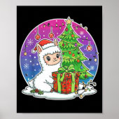 Poster Alpaca Santa Hat Xmas Alpaca Lover Adults Boy Girl (Devant)